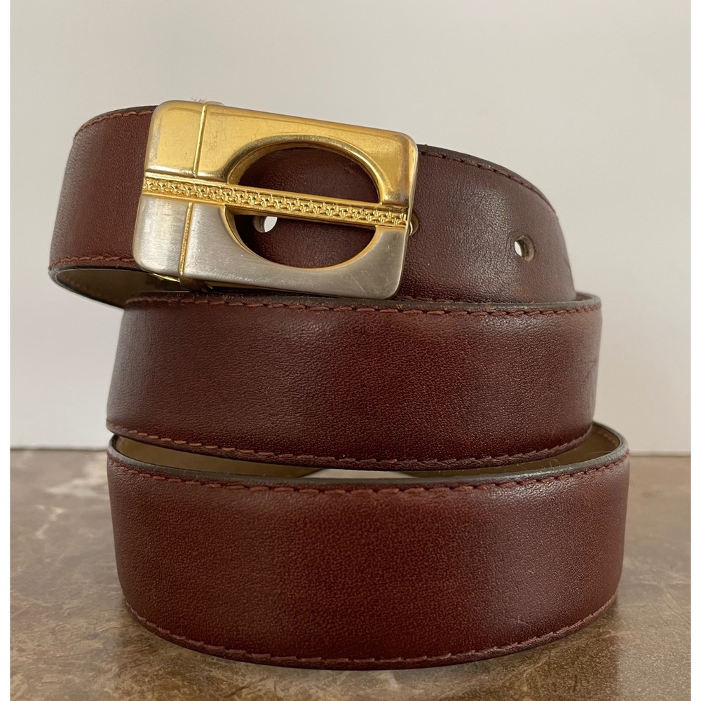 Vtg Two Tone Buckle Brown Tenderhide Leather Belt Luxury Old Money 40/100 Mens